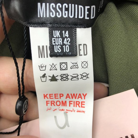 MissGuided High Leg Boomerang Bikini Bottom in green UK 14 /// US 10 NWT - Picture 7 of 8